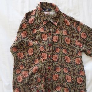 Button Up Fall Floral Shirt